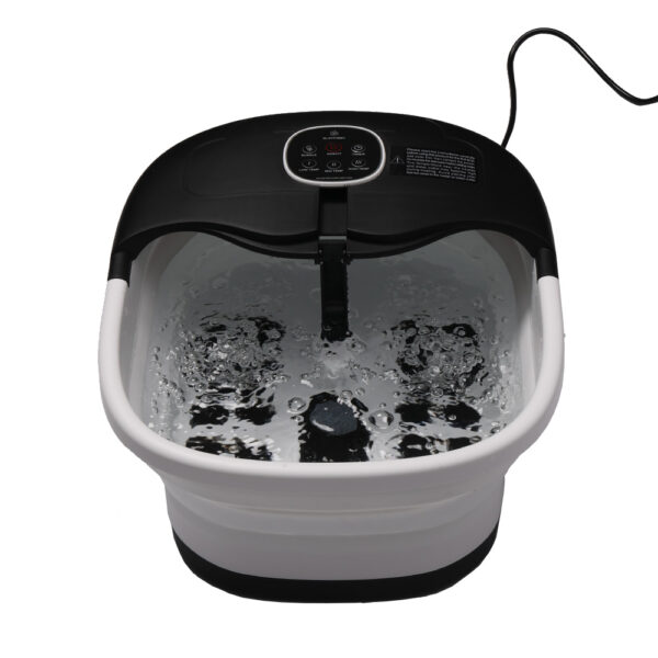 Zwart Slimtron FB02 voetenbad van voren en boven gezien