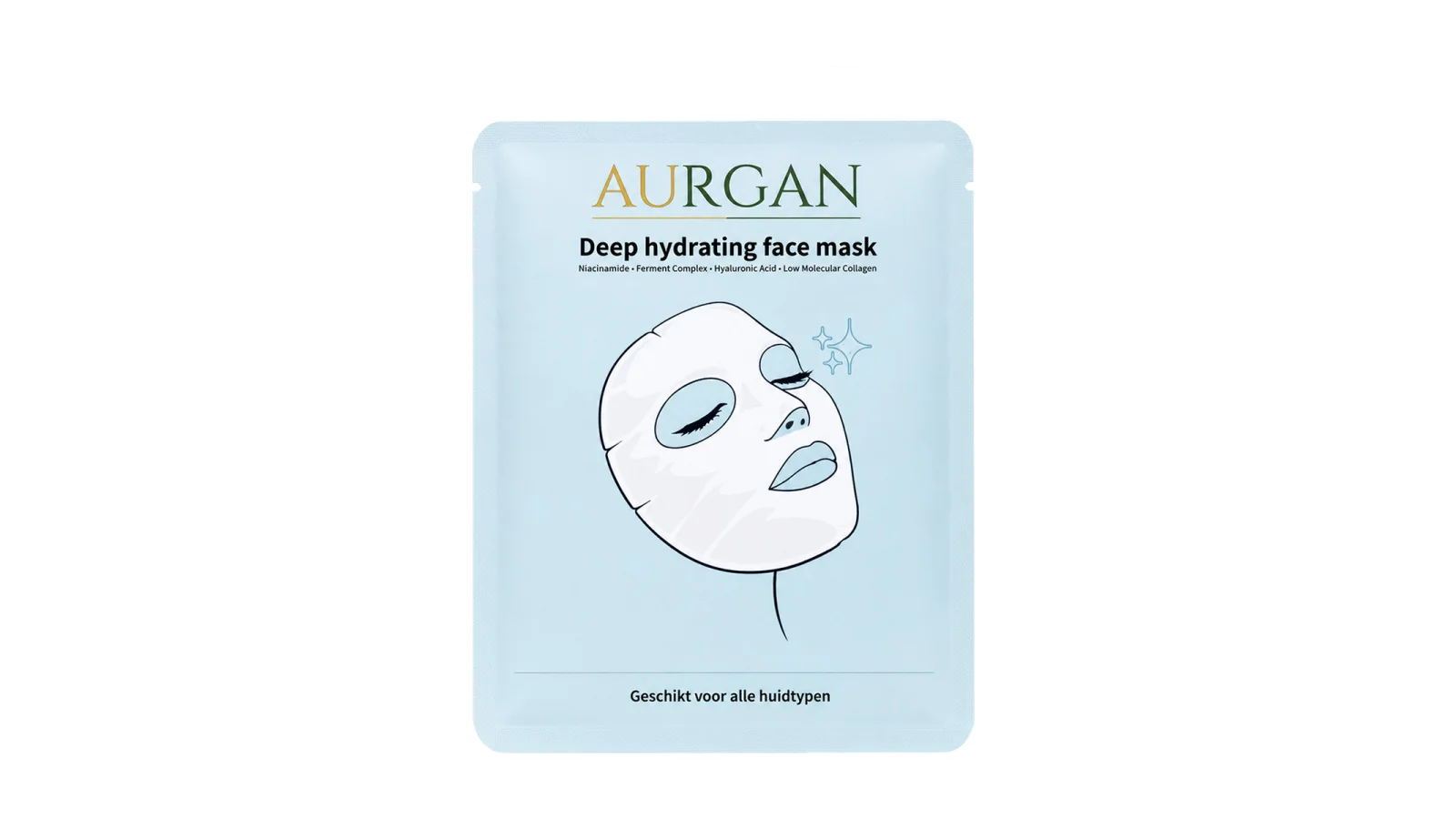 Aurgan Deep Hydrating gezichtsmasker met gehydrolyseerd collageen