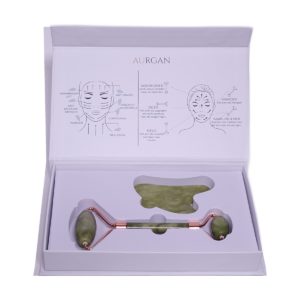 Aurgan groene Jade Roller & Gua Sha set