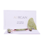 Aurgan groene Jade Roller & Gua Sha set