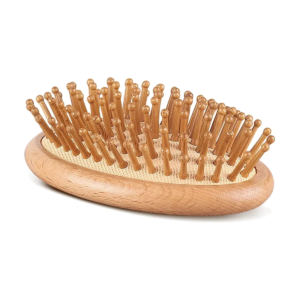 Aurgan Oval houten Haar- en Baardborstel met luchtkussen – handformaat