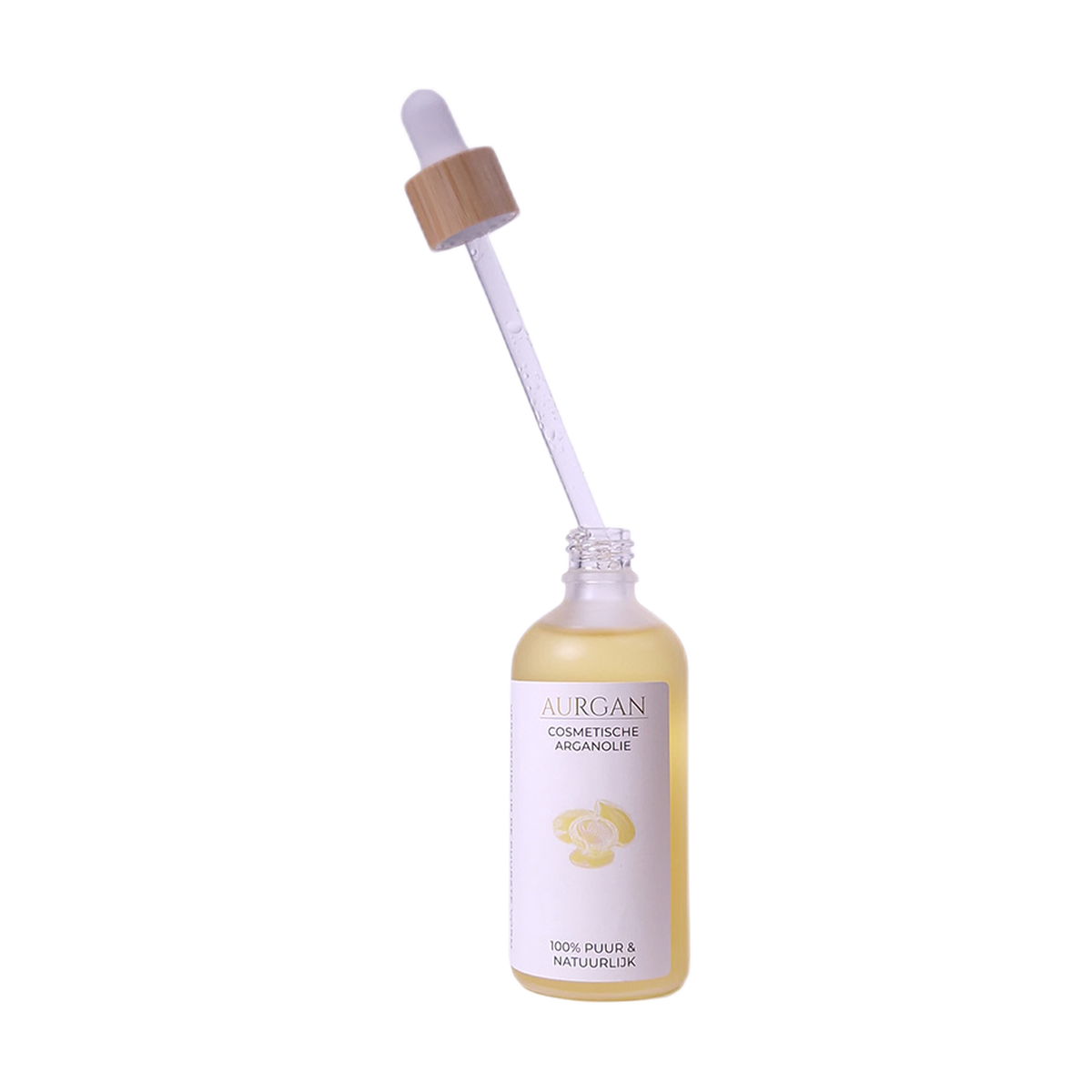 Aurgan arganolie 100 ml met de pipet boven de fles
