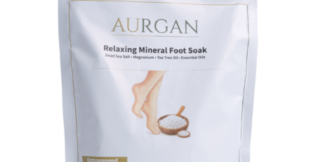 Aurgan Foot Soak 480g – Voetenbadzout met Tea Tree, Rozemarijn, Kamille & Munt