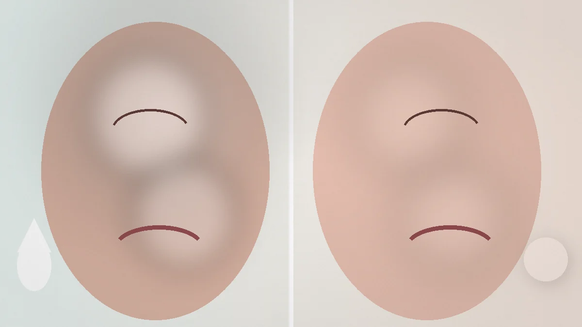 Editorial vergelijking van glanzende Glass Skin en zachte Mochi Skin
